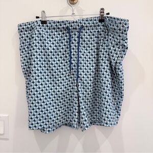 Blue Houndstooth Men's Swim Trunks